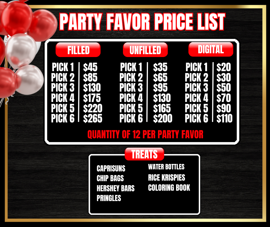 Valentines Party Favor bundle (Filled)